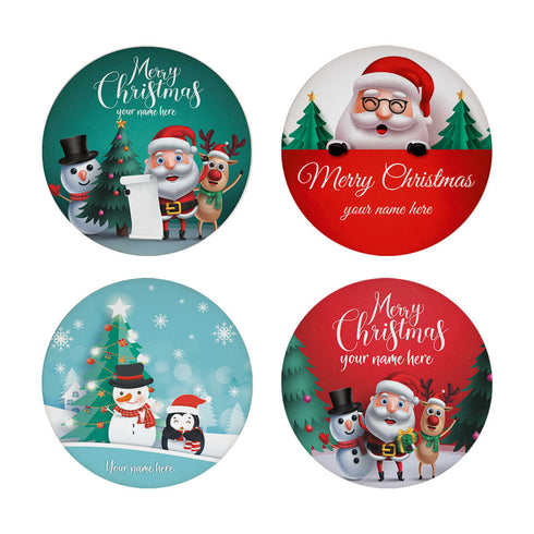 Personalised Merry Christmas MDF Coaster  Set Of 4 - Uncommongifts.in